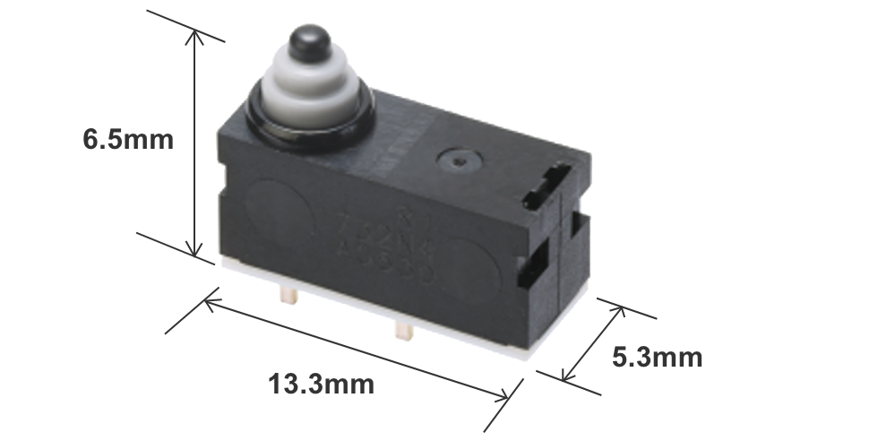 6.5mm x 13.3mm x 5.3mm